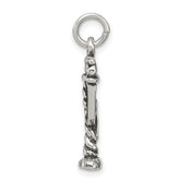 Sterling Silver 925 Antiqued Menorah Charm Classic Vintage-Inspired Design